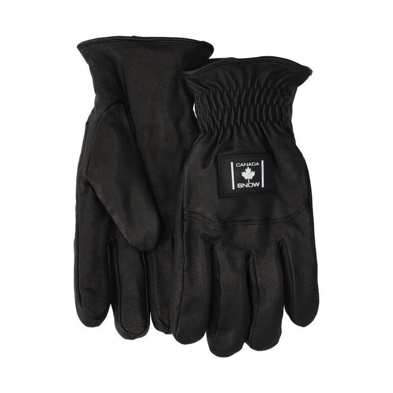 Black leather winter gloves deals