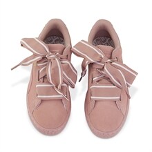 Suede Heart Satin Sneakers